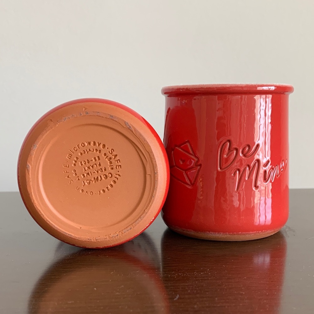 La Fermière Red Ceramic Jars - 1 “Be Mine” + 1 “Darling” - Picture 6 of 6